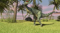 Dilophosaurus Hunting Framed Print
