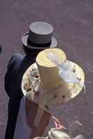 Man and woman wearing hats, Royal Ascot, London, England Fine Art Print