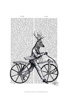 Dandy Deer on Vintage Bicycle Framed Print