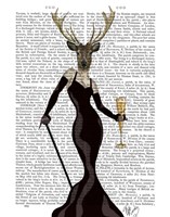 Glamour Deer in Black Framed Print