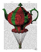 Flying Teapot 2 Red and Green Framed Print