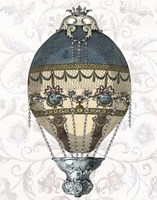 Baroque Balloon Blue & Cream Framed Print