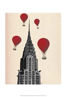 Chrysler Building and Red Hot Air Balloons Framed Print