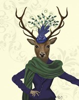 Deer and Fascinator Framed Print