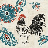 Toile Rooster II Framed Print