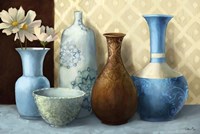 Soft Blue Vase Framed Print
