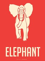 Elephant White Framed Print