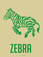 Zebra Green Framed Print