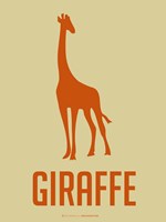 Giraffe Orange Framed Print