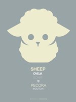 Yellow Sheep Multilingual Framed Print