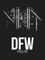 DFW Dallas Airport Black Framed Print