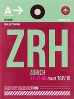ZRH Zurich Luggage Tag 2 Framed Print