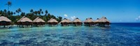Beach Huts, Bora Bora, French Polynesia Framed Print