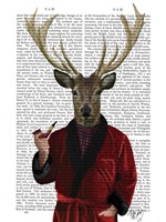 Deer in Smoking Jacket Framed Print