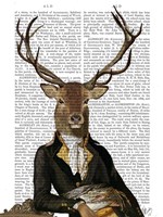 Deer in Chair Framed Print