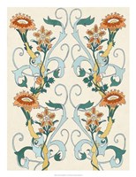 Nouveau Floral Pattern II Framed Print