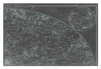 Map of Paris Grid II Framed Print