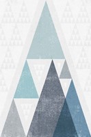 Mod Triangles III Blue Framed Print