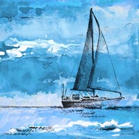 Coastal Boats in Watercolor I Framed Print