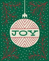 Jolly Holiday Ornaments Joy Framed Print