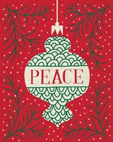 Jolly Holiday Ornaments Peace Framed Print