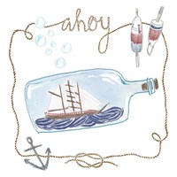 Ship in a Bottle Ahoy Framed Print