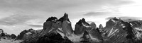 Snowcapped mountain range, Paine Massif, Torres del Paine National Park, Patagonia, Chile Fine Art Print