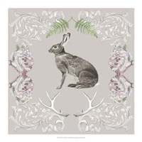 Hare & Antlers I Framed Print