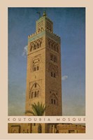 Vintage Koutoubia Mosque, Marrakesh, Morocco, Africa Framed Print