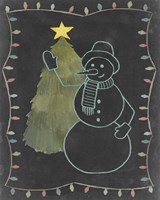Chalkboard Snowman I Framed Print