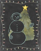 Chalkboard Snowman II Framed Print