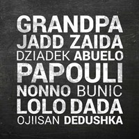 Grandpa Various Languages - Chalkboard Framed Print