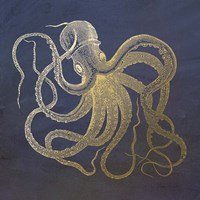 Golden Octopus Framed Print
