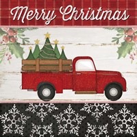 Merry Christmas Truck Framed Print