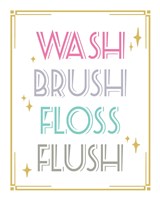 Wash Brush Floss Flush Shark Pink Part II Framed Print