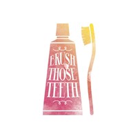 Brush Those Teeth Watercolor Silhouette Framed Print