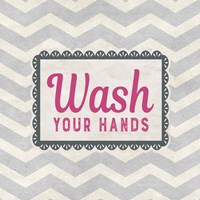 Wash Your Hands Gray Pattern Framed Print