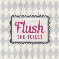 Flush The Toilet Gray Pattern Framed Print