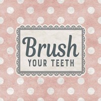 Brush Your Teeth Pink Pattern Framed Print