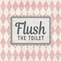 Flush The Toilet Pink Pattern Framed Print