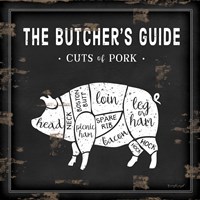 Butcher's Guide Pig Framed Print