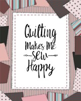 Quilting Makes Me Sew Happy Pink Fine Art Print