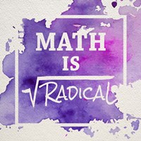 Math Is Radical Watercolor Splash Purple Framed Print