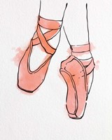 Ballet Shoes En Pointe Orange Watercolor Part II Framed Print
