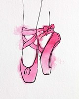 Ballet Shoes En Pointe Pink Watercolor Part III Framed Print
