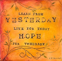 Learn Live Hope II Framed Print