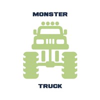 Monster Truck Graphic Green Part II Framed Print