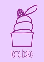Let's Bake - Dessert III Purple Framed Print
