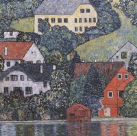 Houses at Unterach on the Attersee Fine Art Print