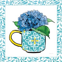 Floral Teacup III Vine Border Framed Print